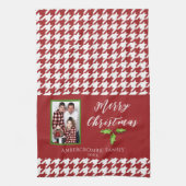 One Photo Holiday Red and White Houndstooth Theedoek (Verticaal)