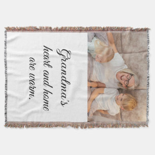 One Photo Modern Elegant Minimalistisch Zwart Scri Deken