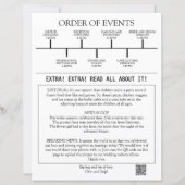 One Photo Newspaper QR Code White Wedding Program (Achterkant)