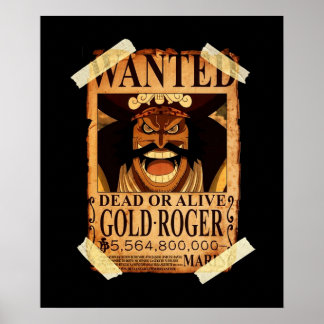 One Piece Gol D Roger bounty Poster