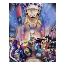 One piece, Law, Luffy en Captain Kid Perfect Poster