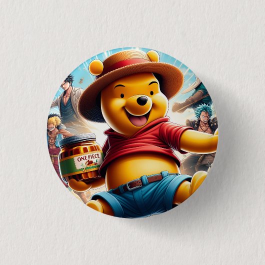 One Piece Winnie de Pooh 1 Ronde Button 3,2 Cm (Voorkant)