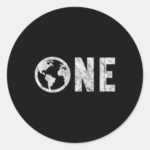 One Planet Earth Day 51e Jubileum Retro Kind Ronde Sticker
