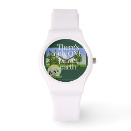 One Planet Earth - Sporty White Silicon Wrist Watc Horloge