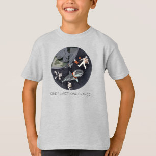 One Planet One Chance - Earth Day (Cartoon textuur T-shirt