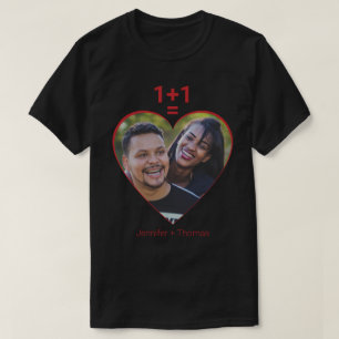 One Plus One EqualLogic Love, Red Heart, Custom Ph T-shirt