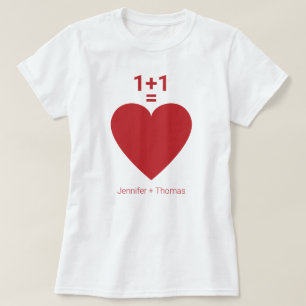 One Plus One is een gelijksoortige liefde, rood ha T-shirt