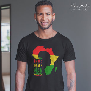 One Proud Black Man Black Geschiedenis Maand Vlag T-shirt