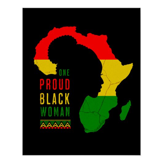One Proud Black Woman Black Geschiedenis Maand Vla Perfect Poster (Voorkant)