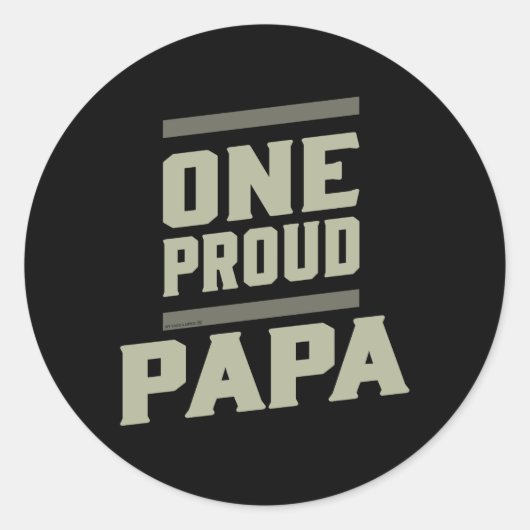 One Proud Papa Ronde Sticker (Voorkant)
