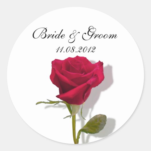 One Red Rose Ronde Sticker (Voorkant)