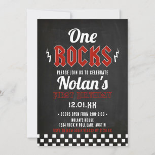 One Rocks Anniversaire Guitare Concert Invitation