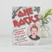One Rocks - één jaar met foto gevierd Kaart (Staand voorkant)