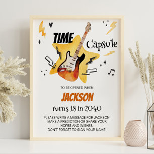 One Rocks Gitaar Verjaardag Tijd Capsule Teken Poster