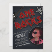 One Rocks met Afbeelding - Rockstar 1e verjaardag Kaart (Voorkant)