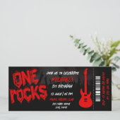 One Rocks Music Thema Concert Ticket Verjaardag Kaart (Staand voorkant)