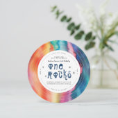 One Rocks | Tie Dye Rock'n'roll Vinylen Plaat Kaart (Staand voorkant)