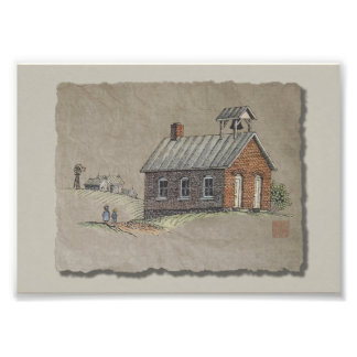 One Room School Foto Afdruk