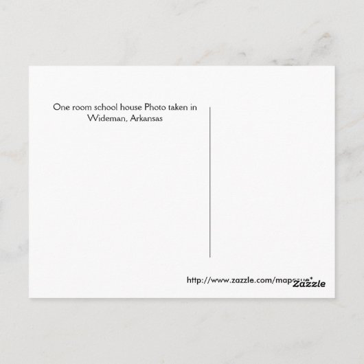 One Room School Post Card Briefkaart (Achterkant)