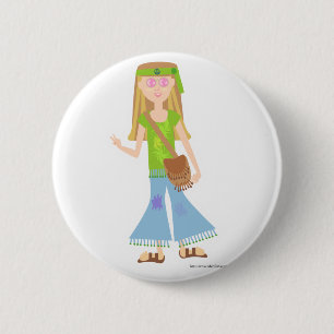 One Sassy Hippie Girl Ronde Button 5,7 Cm