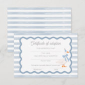 One Silly Goose 1st Birthday Adoption Certificate Kaart (Voorkant / Achterkant)