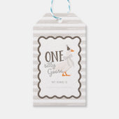 One Silly Goose 1st Birthday Adoption Stuffie Cadeaulabel (Voorkant)
