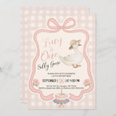 One Silly Goose Birthday Invitation (Devant / Derrière)