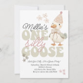 One Silly Goose Birthday Invitation – Boho Goose  (Devant)