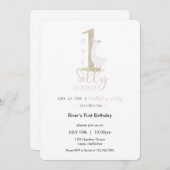 One Silly Goose Birthday Invitation Kaart (Voorkant / Achterkant)