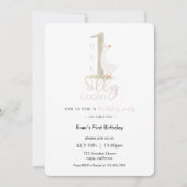 One Silly Goose Birthday Invitation Kaart (Voorkant)