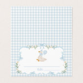One Silly Goose Blue Bow Birthday Place Cards (Outside Unfolded)