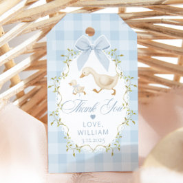 One Silly Goose Blue Gingham Thank you Cadeaulabel