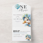 One Silly Goose Boy 1st Birthday  Invitation (À l'intérieur)
