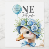 One Silly Goose Boy Birthday  Wijn Etiket (Enkel label)