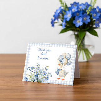 One Silly Goose Boy's First Birthday Bedankkaart