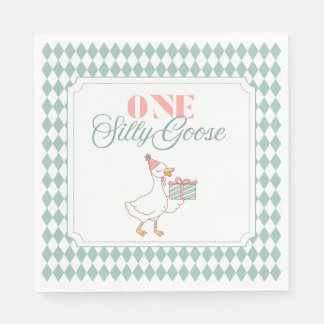 One Silly Goose dessert napkin Servet