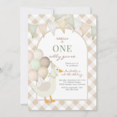 One Silly Goose First 1st Birthday Invitation (Devant)