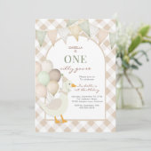 One Silly Goose First 1st Birthday Invitation (Debout devant)