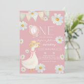 ONE Silly Goose First Birthday Invitation (Debout devant)