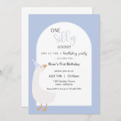One Silly Goose First Birthday Invitation (Devant / Derrière)