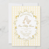 One Silly Goose Gender neutral  1st Birthday Kaart (Voorkant)