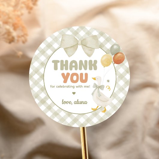 One Silly Goose Spring Birthday Ronde Sticker