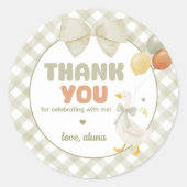 One Silly Goose Spring Birthday Ronde Sticker (Voorkant)
