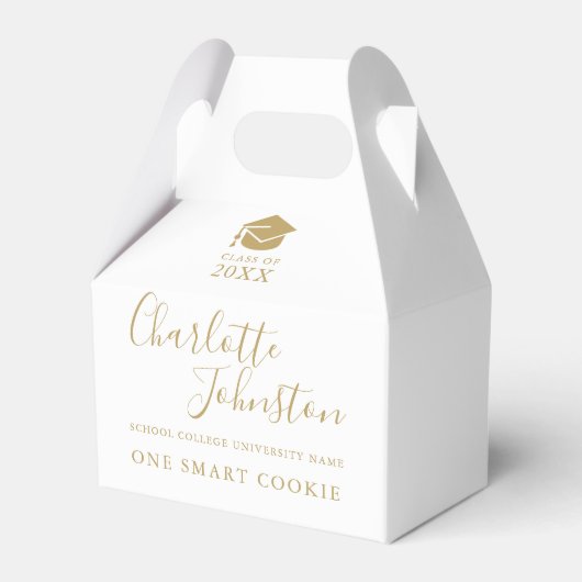 One Smart Cookie Goud Schrift Afstudeerfeest Bedankdoosjes (Achterkant)