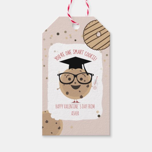 One Smart Cookie & Milk Kinder Classroom Valentijn Cadeaulabel (Voorkant)