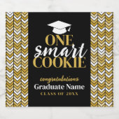 One Smart Cookie - Modern Zwart Goud Afstuderen Bier Etiket (Enkel label)