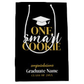 One Smart Cookie - Modern Zwart Goud Afstuderen Medium Cadeauzakje (Voorkant)
