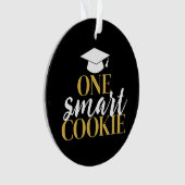 One Smart Cookie - Modern Zwart Goud Afstuderen Ornament (voorkant)
