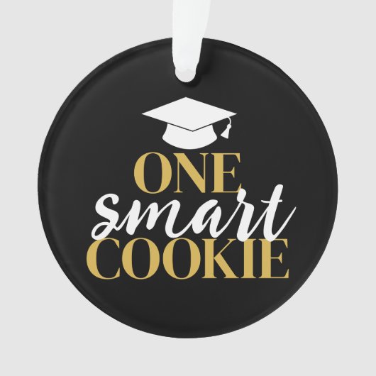 One Smart Cookie - Modern Zwart Goud Afstuderen Ornament (voorkant)