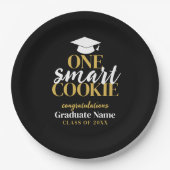 One Smart Cookie - Modern Zwart Goud Afstuderen Papieren Bordje (Voorkant)